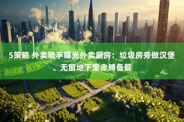5策略 外卖骑手曝光外卖厨房：垃圾房旁做汉堡、无窗地下室赤膊备餐