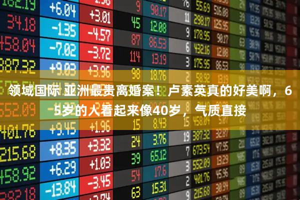 领域国际 亚洲最贵离婚案！卢素英真的好美啊，65岁的人看起来像40岁，气质直接
